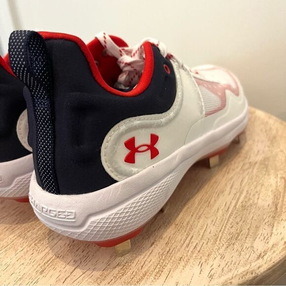Under Armour Women’s UA Glyde USA‎ MT Softball Cleats Red White Blue 7, New - Picture 6 of 12